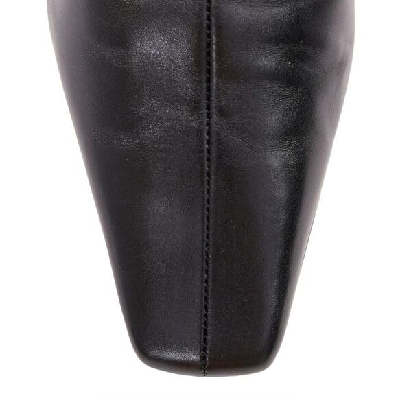 Pre Loved The Row Vintage Leather KneeHigh Square Toe Boots Women black | black - Picture 6 of 8